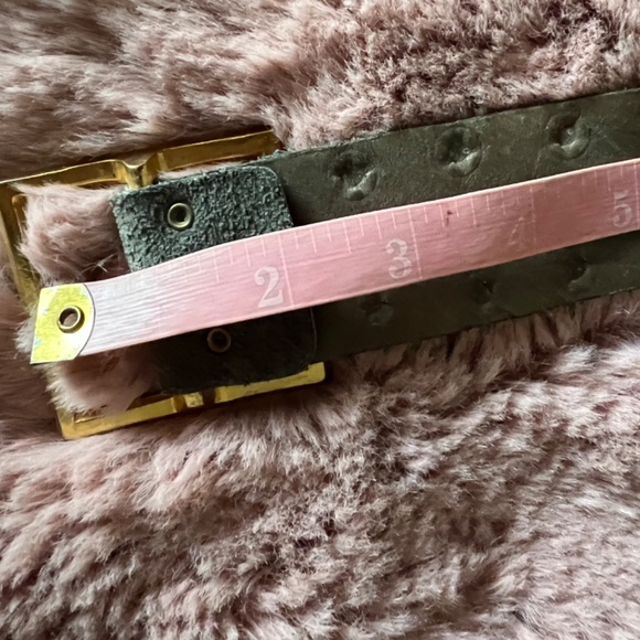 VINTAGE 80s Sage/Olive Suede Gold Tone Bling Studded Fashion Belt - unique! main image 5